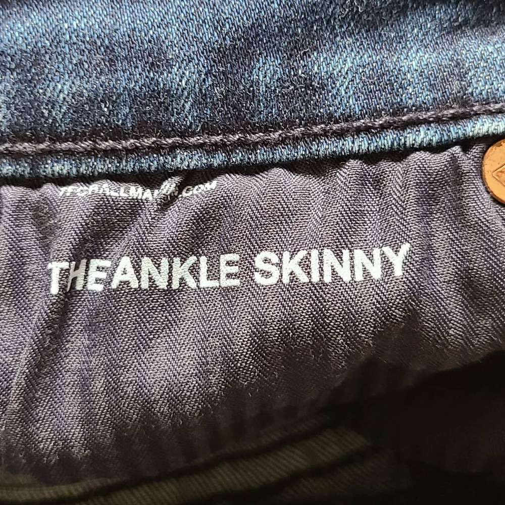 7 FOR ALL MANKIND Luxe Vintage The Ankle Skinny Raw Hem Jeans Indigo Women's 24‎ - Picture 10 of 14